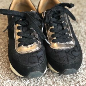 Calvin Klein black and silver sneakers